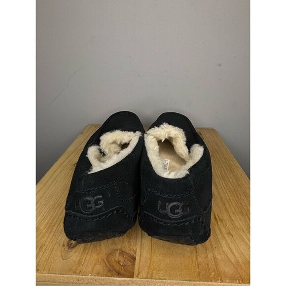 UGG Men's Ascot Suede Shearling Lining Square Toe Slipper Black Size 9 - Picture 5 of 7